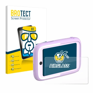 Face avant d’un emballage produit avec le logo de la marque BROTECT. À côté, l’appareil Myfirst Camera 50 est représenté avec 