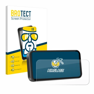 Face avant d’un emballage produit avec le logo de la marque BROTECT. À côté, l’appareil Carpuride W603D 6.3