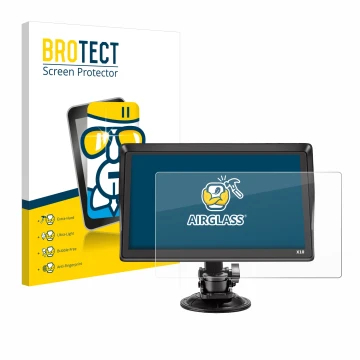 Face avant d’un emballage produit avec le logo de la marque BROTECT. À côté, l’appareil Xgody X10 9