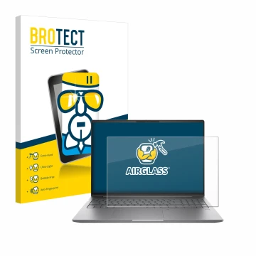 Face avant d’un emballage produit avec le logo de la marque BROTECT. À côté, l’appareil HP ZBook Power 16 G11 est représenté a