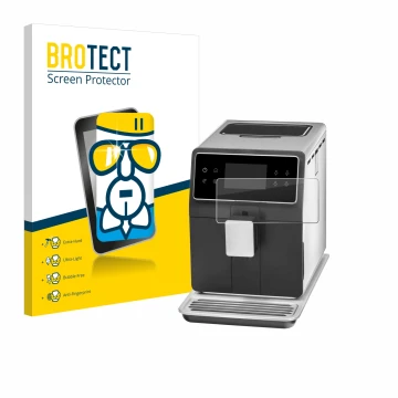 Face avant d’un emballage produit avec le logo de la marque BROTECT. À côté, l’appareil WMF Perfection 880L est représenté ave