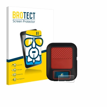 Face avant d’un emballage produit avec le logo de la marque BROTECT. À côté, l’appareil Garmin inReach Messenger Plus est repr