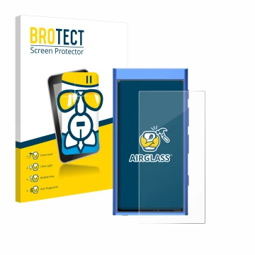 Face avant d’un emballage produit avec le logo de la marque BROTECT. À côté, l’appareil Hiby Digital M300 est représenté avec 