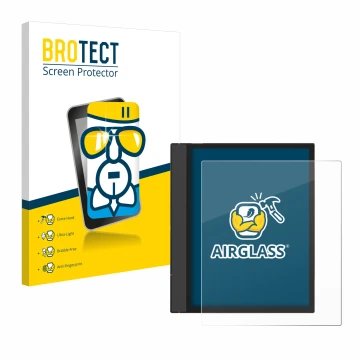 Face avant d’un emballage produit avec le logo de la marque BROTECT. À côté, l’appareil Boox Note Air 4 C est représenté avec 