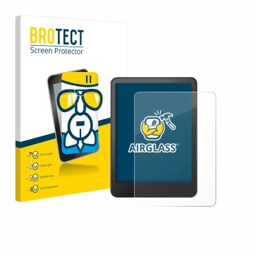 Face avant d’un emballage produit avec le logo de la marque BROTECT. À côté, l’appareil Amazon Kindle Colorsoft Signature Edit