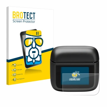 Face avant d’un emballage produit avec le logo de la marque BROTECT. À côté, l’appareil JBL Tour Pro 3 est représenté avec la 