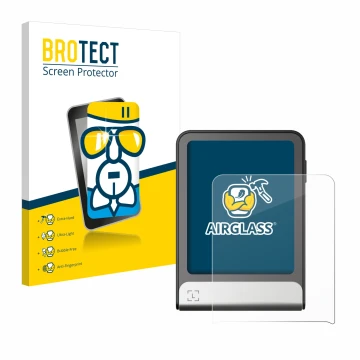 Face avant d’un emballage produit avec le logo de la marque BROTECT. À côté, l’appareil Ledger Flex est représenté avec la pro