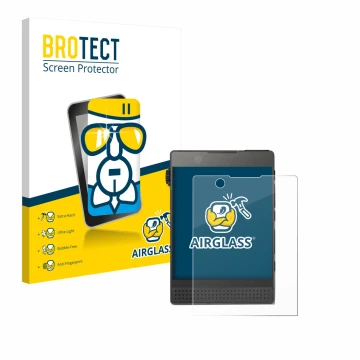Face avant d’un emballage produit avec le logo de la marque BROTECT. À côté, l’appareil Light Phone 3 est représenté avec la p