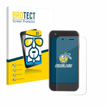 Face avant d’un emballage produit avec le logo de la marque BROTECT. À côté, l’appareil Soyes XS12 est représenté avec la prot