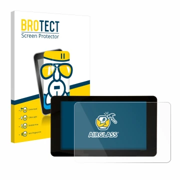 Face avant d’un emballage produit avec le logo de la marque BROTECT. À côté, l’appareil Raspberry Pi Touchscreen 2 (7