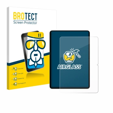 Face avant d’un emballage produit avec le logo de la marque BROTECT. À côté, l’appareil Xiaomi Pad 7 est représenté avec la pr