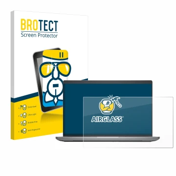 Face avant d’un emballage produit avec le logo de la marque BROTECT. À côté, l’appareil Dell Precision 3591 Workstation est re