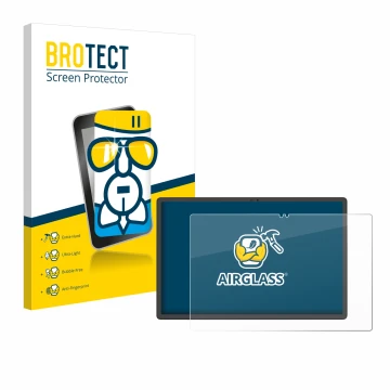 Face avant d’un emballage produit avec le logo de la marque BROTECT. À côté, l’appareil Mediacom Azimut 4 Pro 11.97