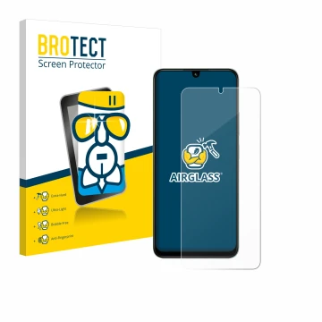 Face avant d’un emballage produit avec le logo de la marque BROTECT. À côté, l’appareil Xiaomi Poco C75 est représenté avec la