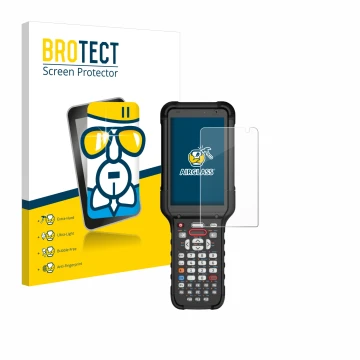 Face avant d’un emballage produit avec le logo de la marque BROTECT. À côté, l’appareil Honeywell CK67 est représenté avec la 