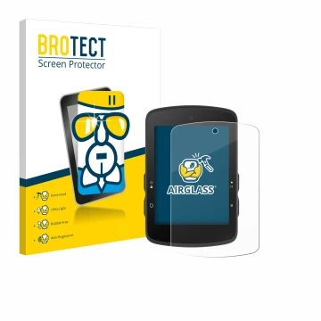 Face avant d’un emballage produit avec le logo de la marque BROTECT. À côté, l’appareil Bryton Rider S510 est représenté avec 