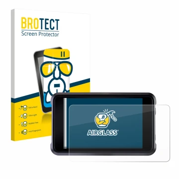 Face avant d’un emballage produit avec le logo de la marque BROTECT. À côté, l’appareil Atomos Shogun Classic est représenté a