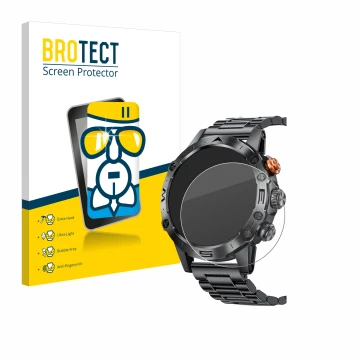 Face avant d’un emballage produit avec le logo de la marque BROTECT. À côté, l’appareil DekeFit MT43PRO 1.53