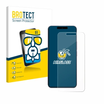 Face avant d’un emballage produit avec le logo de la marque BROTECT. À côté, l’appareil Oukitel P1 est représenté avec la prot