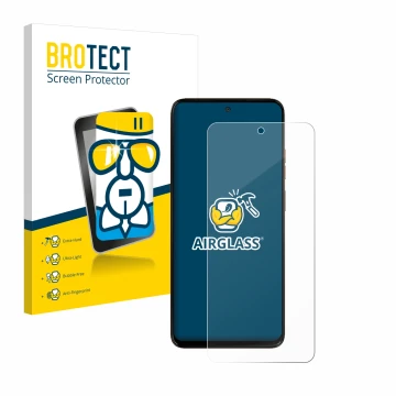 Face avant d’un emballage produit avec le logo de la marque BROTECT. À côté, l’appareil Motorola Moto G15 Power est représenté
