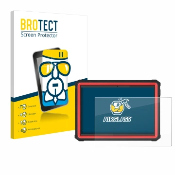 Face avant d’un emballage produit avec le logo de la marque BROTECT. À côté, l’appareil Launch X-431 PRO3S+ Elite est représen