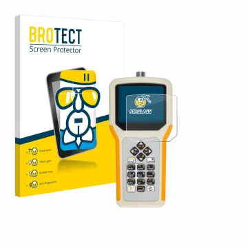 Face avant d’un emballage produit avec le logo de la marque BROTECT. À côté, l’appareil RigExpert AA-55 Zoom est représenté av