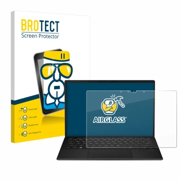 Face avant d’un emballage produit avec le logo de la marque BROTECT. À côté, l’appareil ASUS ROG Flow Z13 2025 est représenté 