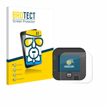 Face avant d’un emballage produit avec le logo de la marque BROTECT. À côté, l’appareil ISDT Q6 Retro est représenté avec la p