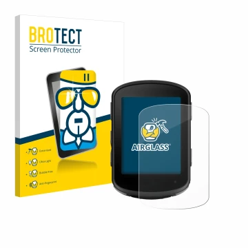 Face avant d’un emballage produit avec le logo de la marque BROTECT. À côté, l’appareil Garmin Edge 540 Solar est représenté a