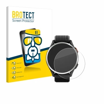 Face avant d’un emballage produit avec le logo de la marque BROTECT. À côté, l’appareil Garmin Approach S44 est représenté ave