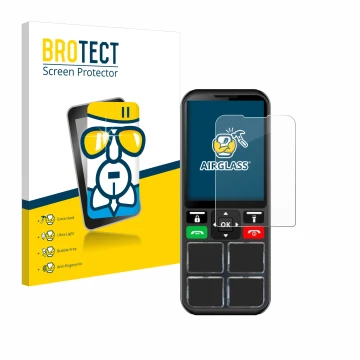 Face avant d’un emballage produit avec le logo de la marque BROTECT. À côté, l’appareil Geemarc CL8000 est représenté avec la 