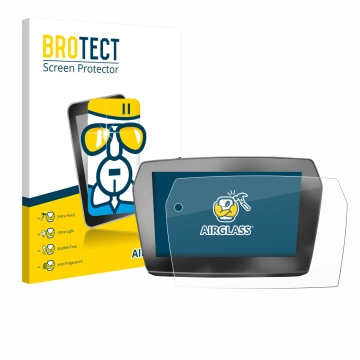 Face avant d’un emballage produit avec le logo de la marque BROTECT. À côté, l’appareil Voge 525DSX 2025 est représenté avec l