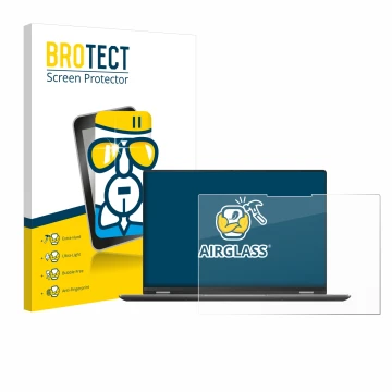 Face avant d’un emballage produit avec le logo de la marque BROTECT. À côté, l’appareil ASUS Vivobook S 16 Flip TP3607SA-RJ022