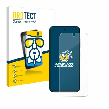 Face avant d’un emballage produit avec le logo de la marque BROTECT. À côté, l’appareil ZTE Blade V70 Vita est représenté avec