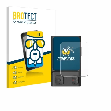 Face avant d’un emballage produit avec le logo de la marque BROTECT. À côté, l’appareil Hoverair Beacon est représenté avec la