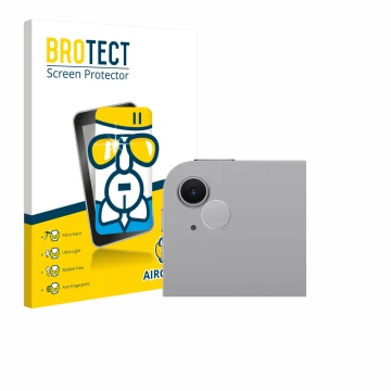 Face avant d’un emballage produit avec le logo de la marque BROTECT. À côté, l’appareil Apple iPad Air 11