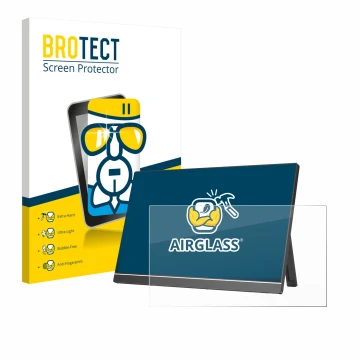 Face avant d’un emballage produit avec le logo de la marque BROTECT. À côté, l’appareil Arzopa Z1RC 16