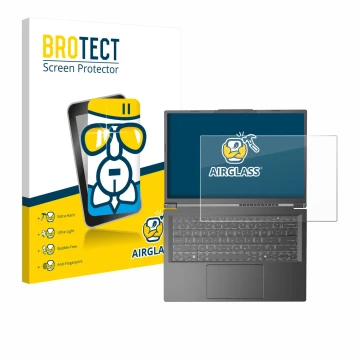 Face avant d’un emballage produit avec le logo de la marque BROTECT. À côté, l’appareil Acer Aspire 14 AI est représenté avec 