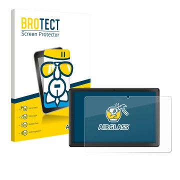 Face avant d’un emballage produit avec le logo de la marque BROTECT. À côté, l’appareil SGIN T10 Pro 10.1