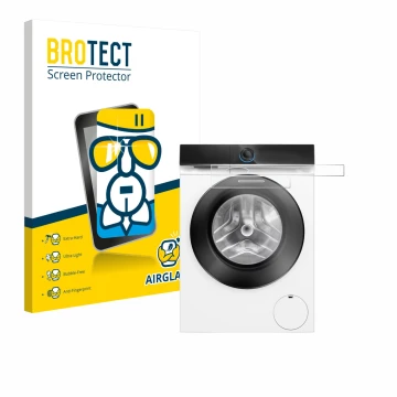 Face avant d’un emballage produit avec le logo de la marque BROTECT. À côté, l’appareil Siemens WG56B2041 IQ700 Touchdisplay e