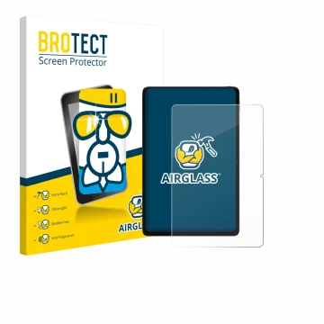 Face avant d’un emballage produit avec le logo de la marque BROTECT. À côté, l’appareil Xiaomi POCO Pad 12.1