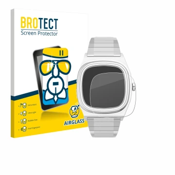 Face avant d’un emballage produit avec le logo de la marque BROTECT. À côté, l’appareil Timex Reissue 1983 E est représenté av