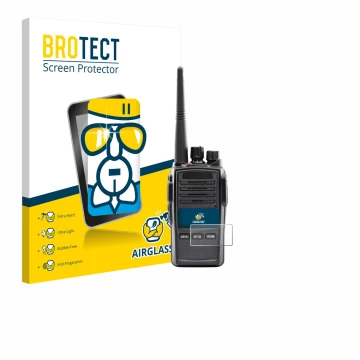 Face avant d’un emballage produit avec le logo de la marque BROTECT. À côté, l’appareil Midland G18 Pro PMR est représenté ave