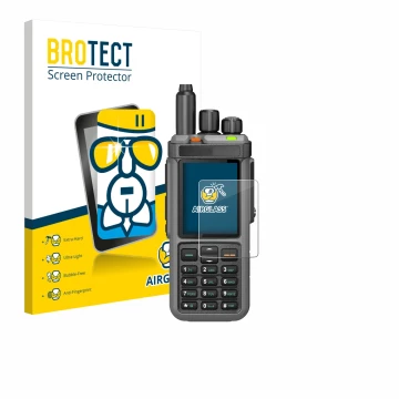 Face avant d’un emballage produit avec le logo de la marque BROTECT. À côté, l’appareil Radtel RT-880 est représenté avec la p