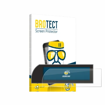 Face avant d’un emballage produit avec le logo de la marque BROTECT. À côté, l’appareil Porsche 911 Typ 992 conduite à droite 