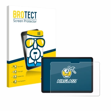 Face avant d’un emballage produit avec le logo de la marque BROTECT. À côté, l’appareil Microsoft Surface Pro 12 est représent