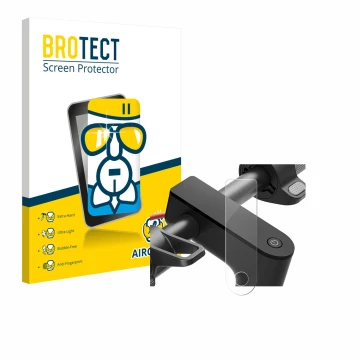 Face avant d’un emballage produit avec le logo de la marque BROTECT. À côté, l’appareil Xiaomi Electric Scooter 4 est représen