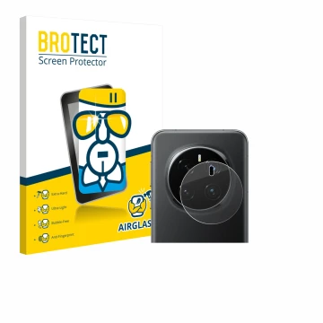 Face avant d’un emballage produit avec le logo de la marque BROTECT. À côté, l’appareil Honor Magic 7 Pro (Caméra UNIQUEMENT) 