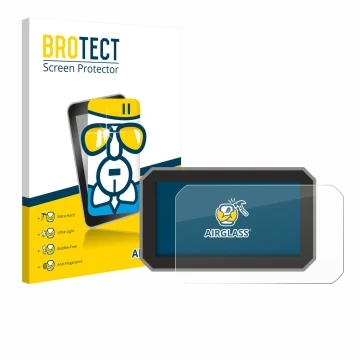 Face avant d’un emballage produit avec le logo de la marque BROTECT. À côté, l’appareil Honda Forza 2025 est représenté avec l