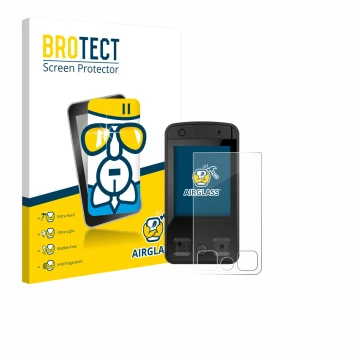 Face avant d’un emballage produit avec le logo de la marque BROTECT. À côté, l’appareil Bosch Kiox 400C est représenté avec la